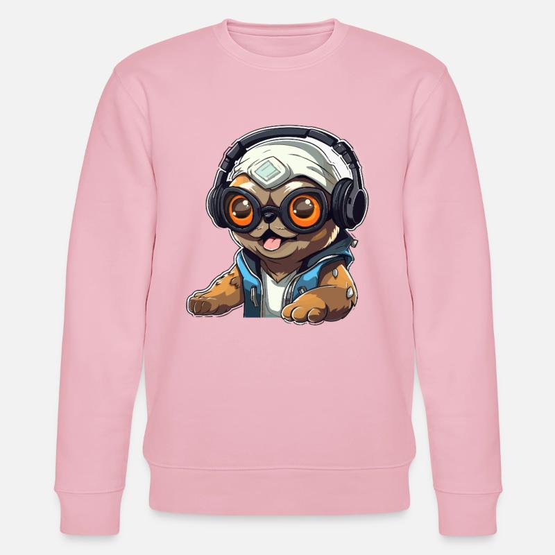 Gamer-Panda mit Headset - Stanley/Stella Unisex Bio-Sweatshirt CHANGER  - Hellrosa