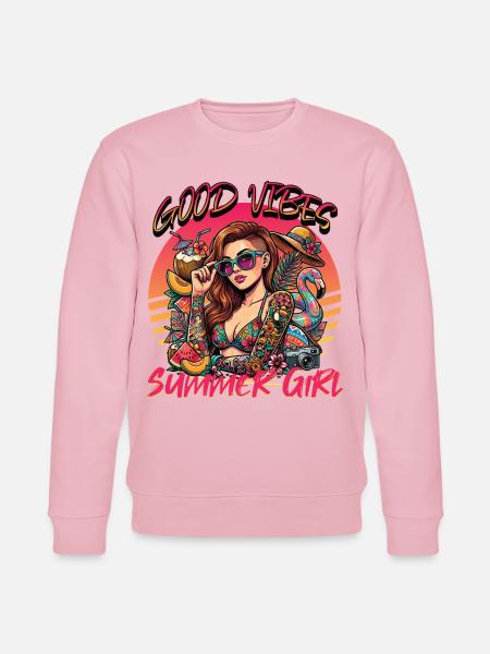 Gute Vibes Summer Girl - Stanley/Stella Unisex Bio-Sweatshirt CHANGER - Hellrosa