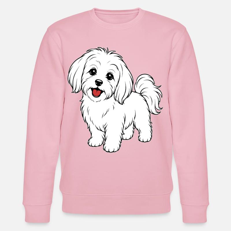 Blanc de chien maltis - Sweat bio CHANGER Stanley/Stella Unisexe - rose pâle