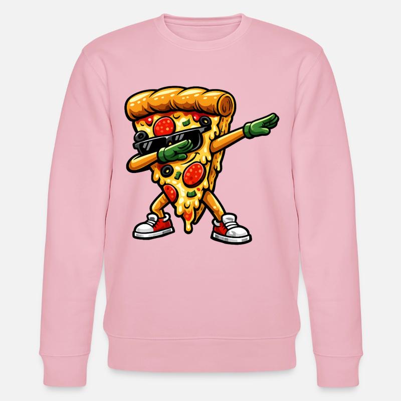 Pizza à tamponner - Sweat bio CHANGER Stanley/Stella Unisexe - rose pâle