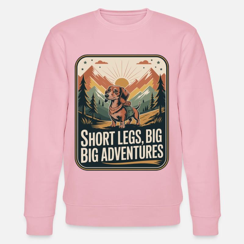 Wander Dachshund - Stanley/Stella CHANGER Unisex Organic Sweatshirt - cotton pink