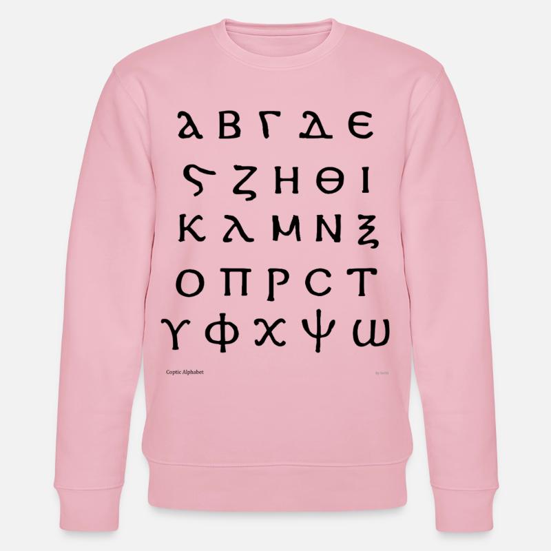 Koptisches Alphabet (schwarz) - Stanley/Stella Unisex Bio-Sweatshirt CHANGER  - Hellrosa