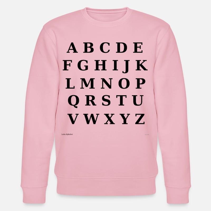 Lateinisches Alphabet (schwarz) - Stanley/Stella Unisex Bio-Sweatshirt CHANGER  - Hellrosa