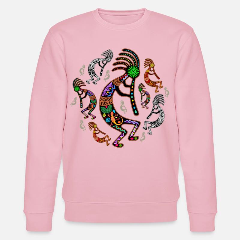 Kokopelli-Regenbogenfarben - Stanley/Stella Unisex Bio-Sweatshirt CHANGER  - Hellrosa