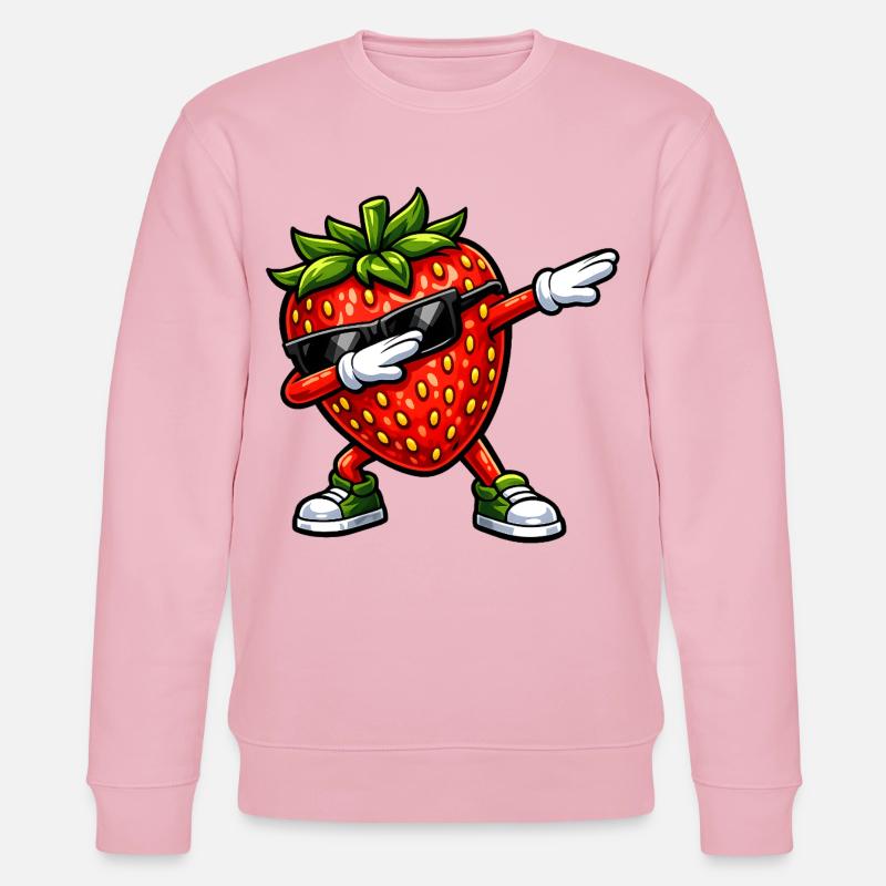 Dabbing Erdbeere - Stanley/Stella Unisex Bio-Sweatshirt CHANGER  - Hellrosa