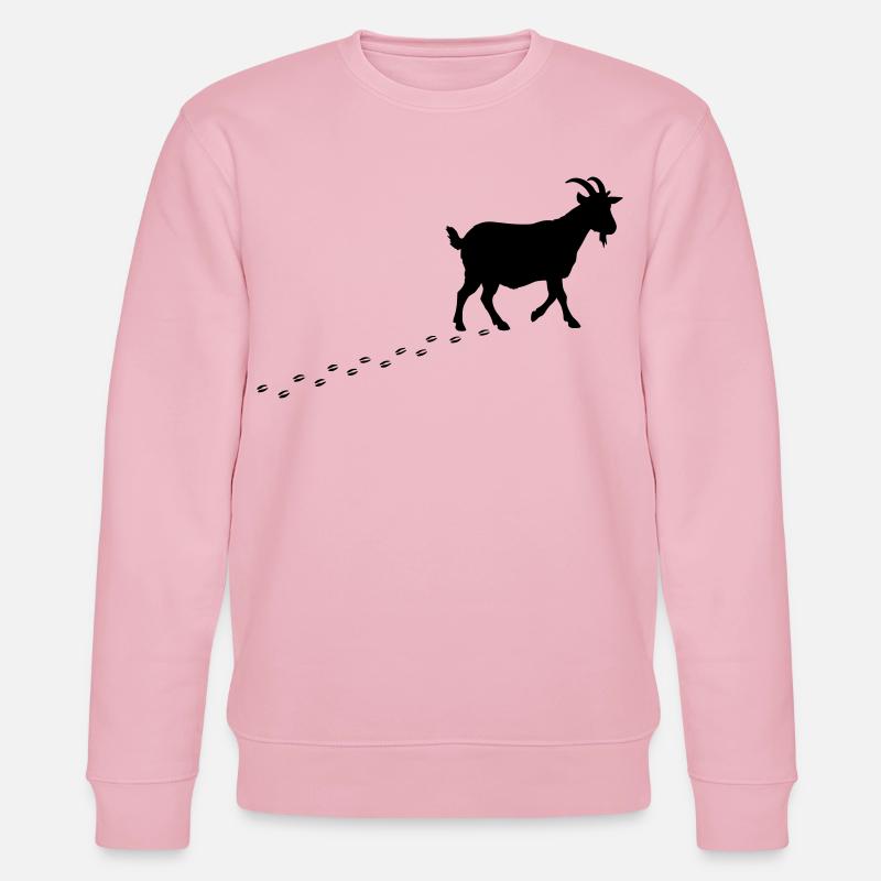 Ziege Fussspuren Hufe - Stanley/Stella Unisex Bio-Sweatshirt CHANGER  - Hellrosa