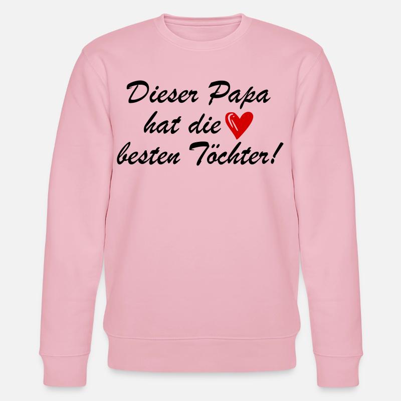 Lustiger Spruch Papa Töchter - Stanley/Stella Unisex Bio-Sweatshirt CHANGER  - Hellrosa
