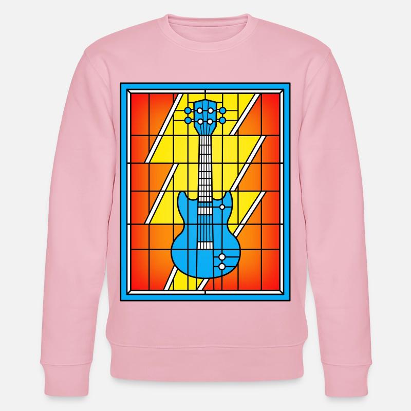Buntglas-Blaue Gitarre - Stanley/Stella Unisex Bio-Sweatshirt CHANGER  - Hellrosa