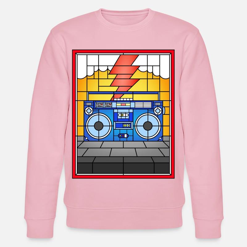 Illustration de Boombox en vitrail - Sweat bio CHANGER Stanley/Stella Unisexe - rose pâle