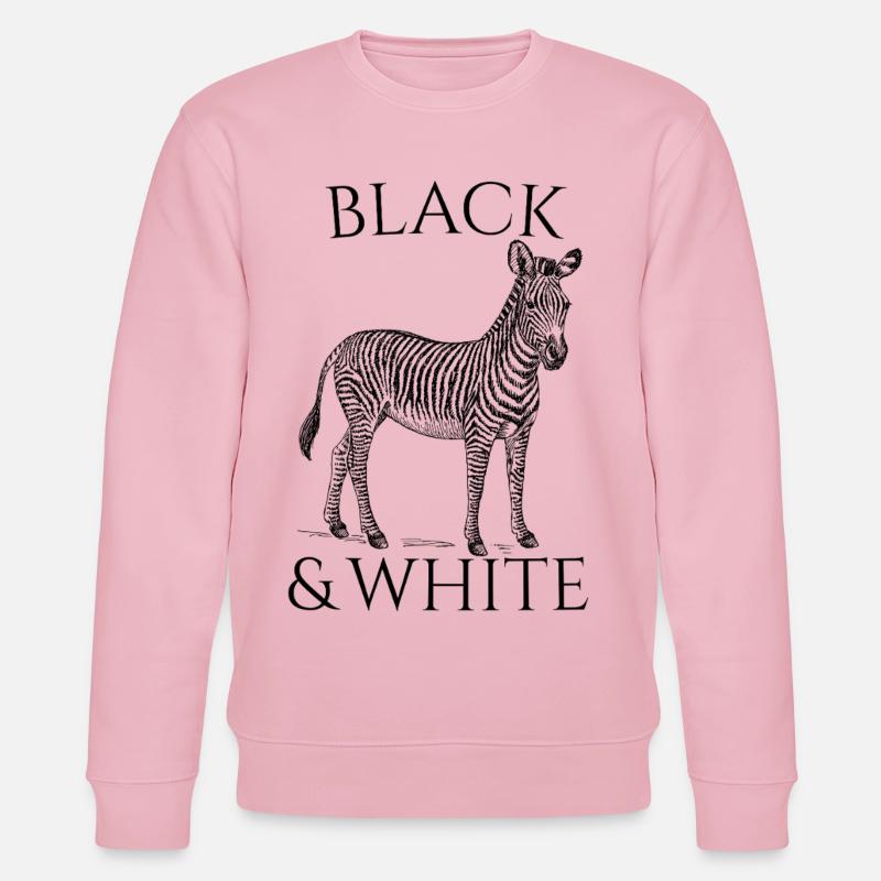 Black & White Vector Zebra – Tierdesign - Stanley/Stella Unisex Bio-Sweatshirt CHANGER  - Hellrosa