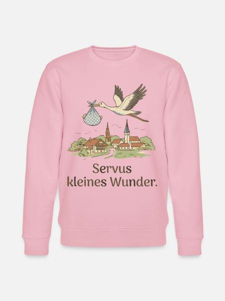 Servus Kleines Wunder Storch - Stanley/Stella Unisex Bio-Sweatshirt CHANGER  - Hellrosa