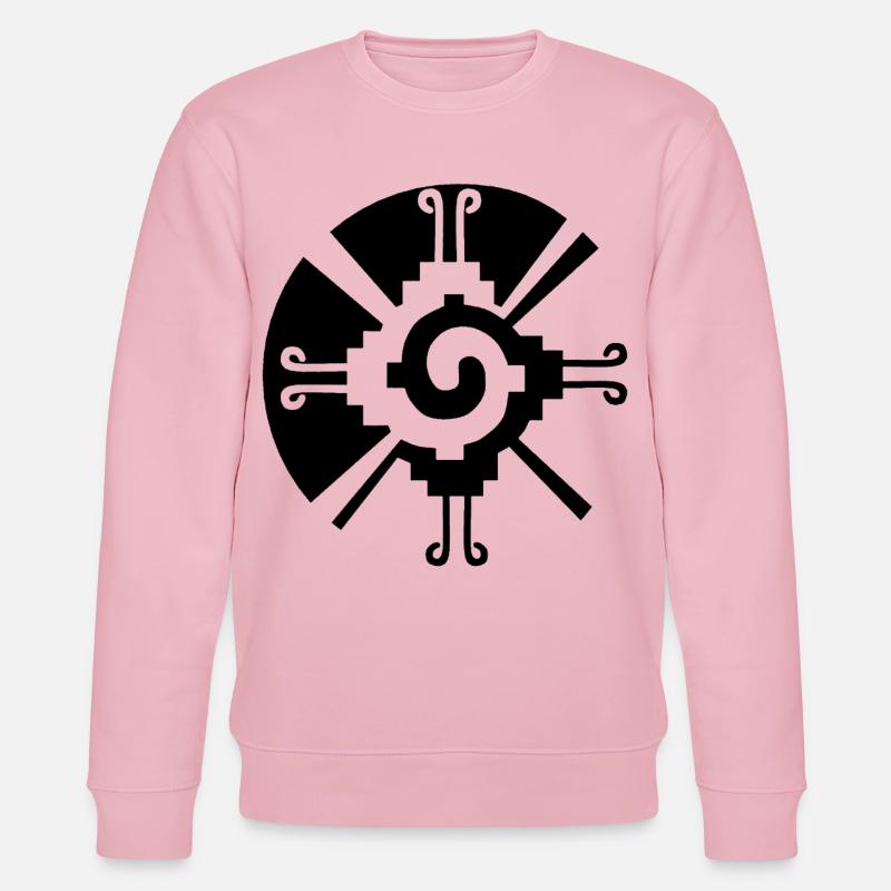 Solar Geometric Pattern (Black) - Stanley/Stella CHANGER Unisex Organic Sweatshirt - cotton pink