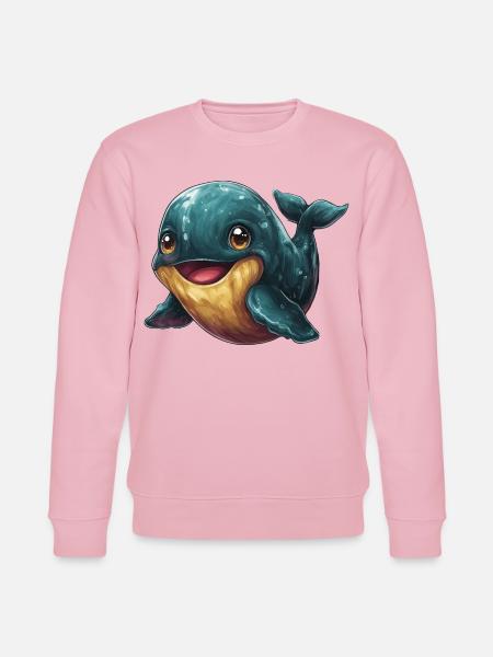 Kuschelfreund Wal Cartoon - Stanley/Stella Unisex Bio-Sweatshirt CHANGER - Hellrosa