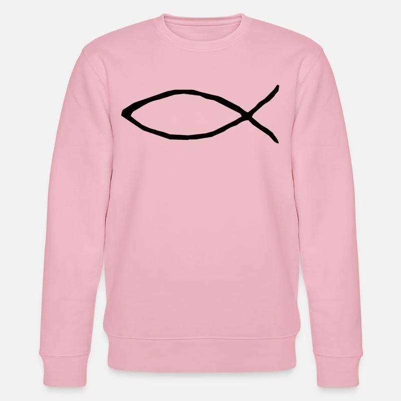 Christlicher Fisch - Stanley/Stella Unisex Bio-Sweatshirt CHANGER  - Hellrosa