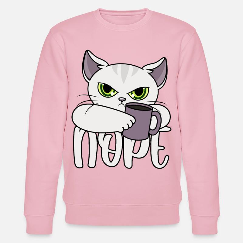 Nope Katze Kaffee - Stanley/Stella Unisex Bio-Sweatshirt CHANGER  - Hellrosa