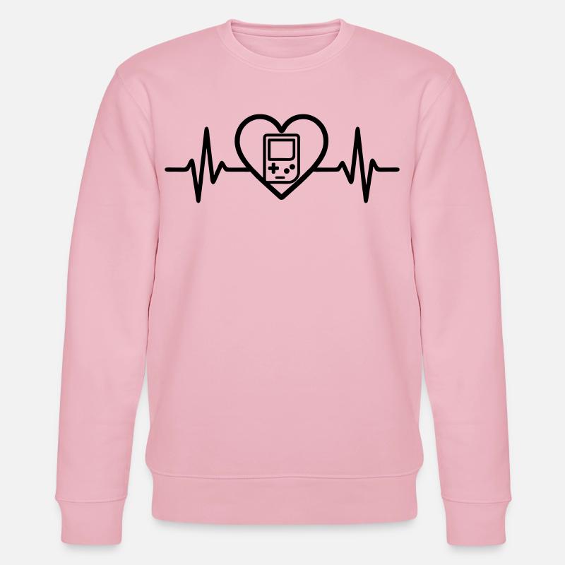 Herz Retrogaming – Tragbare Retro-Konsole - Stanley/Stella Unisex Bio-Sweatshirt CHANGER  - Hellrosa