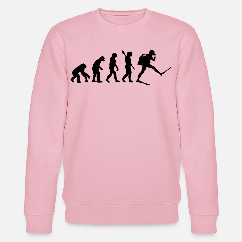 Plongeur Funny Human Evolution - Sweat bio CHANGER Stanley/Stella Unisexe - rose pâle