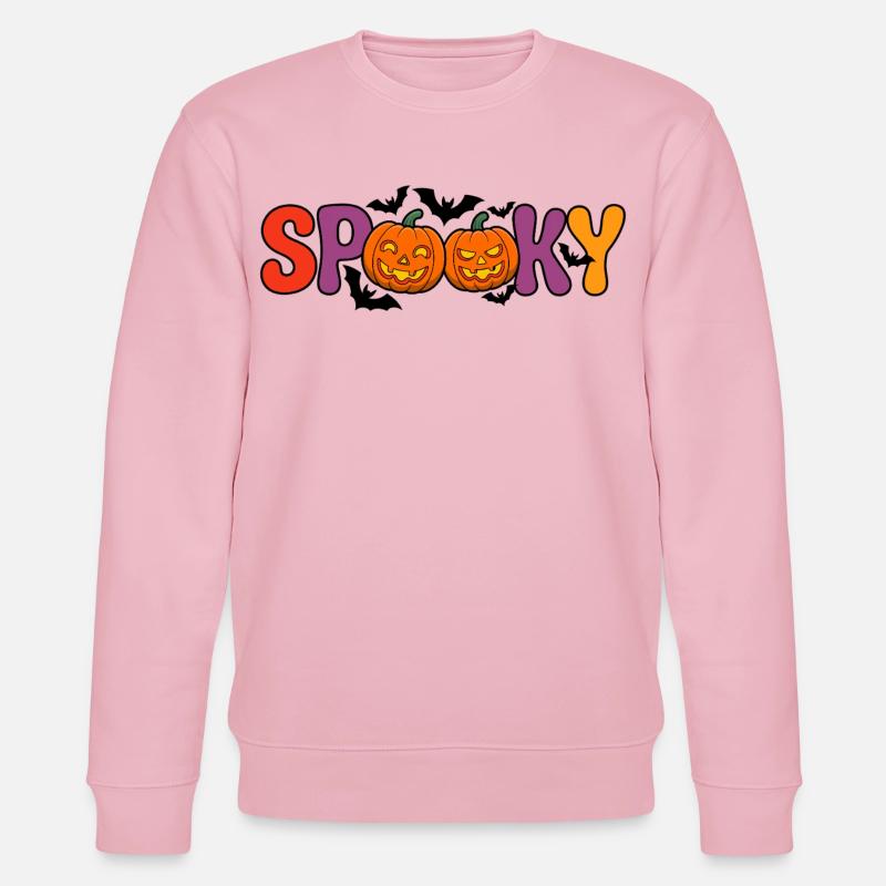 Spukige Kürbisbuchstaben - Stanley/Stella Unisex Bio-Sweatshirt CHANGER - Hellrosa