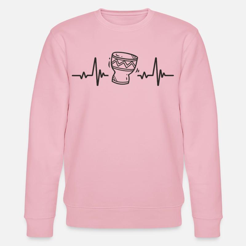 Djembe African Percussion Rhythm Music Herz - Stanley/Stella Unisex Bio-Sweatshirt CHANGER  - Hellrosa