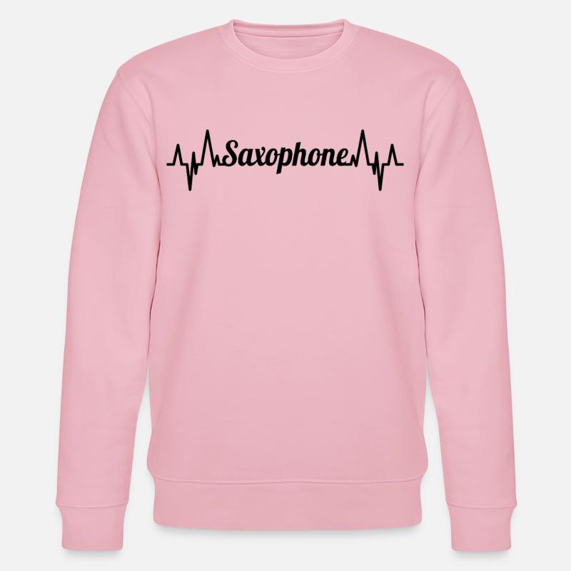 Saxophon EKG Herzlinie - Stanley/Stella Unisex Bio-Sweatshirt CHANGER  - Hellrosa
