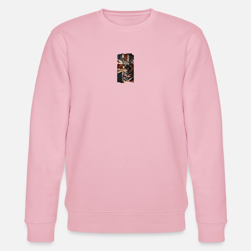 Schäferhund mit Großbritannien Flagge - Stanley/Stella Unisex Bio-Sweatshirt CHANGER  - Hellrosa