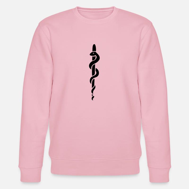 bâton d'Asclépios Esculape médecin - Sweat bio CHANGER Stanley/Stella Unisexe - rose pâle