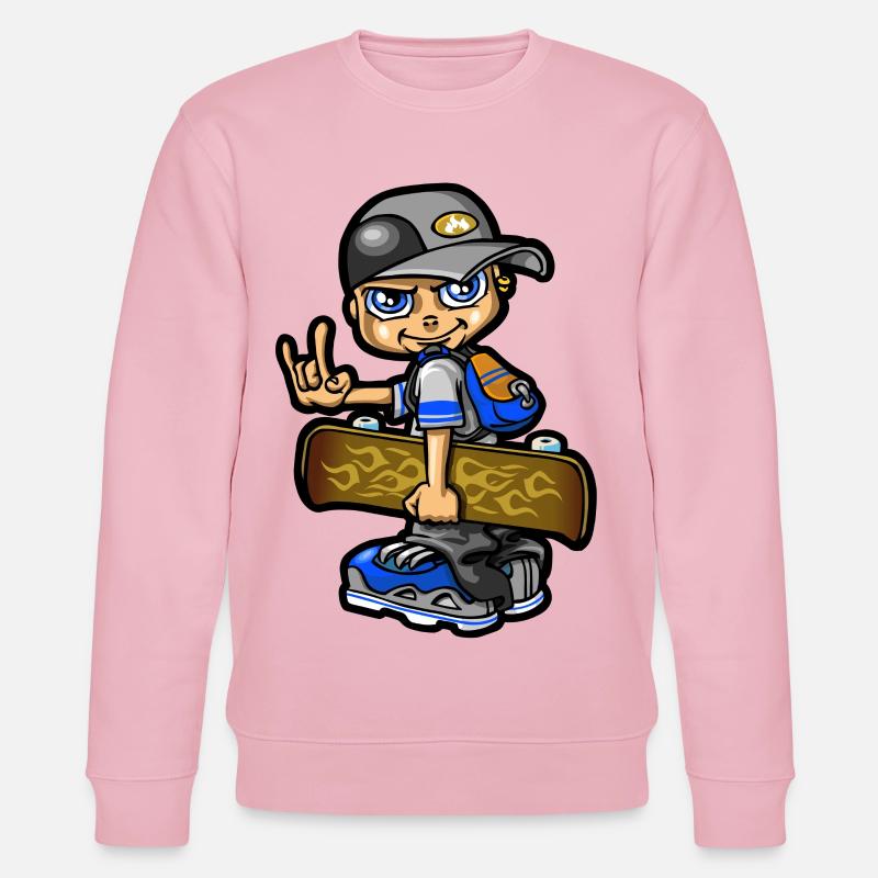 Garçon porte son skateboard - Sweat bio CHANGER Stanley/Stella Unisexe - rose pâle