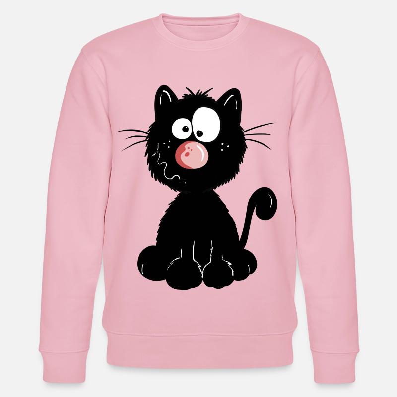 Schwarze Katze - Stanley/Stella Unisex Bio-Sweatshirt CHANGER  - Hellrosa