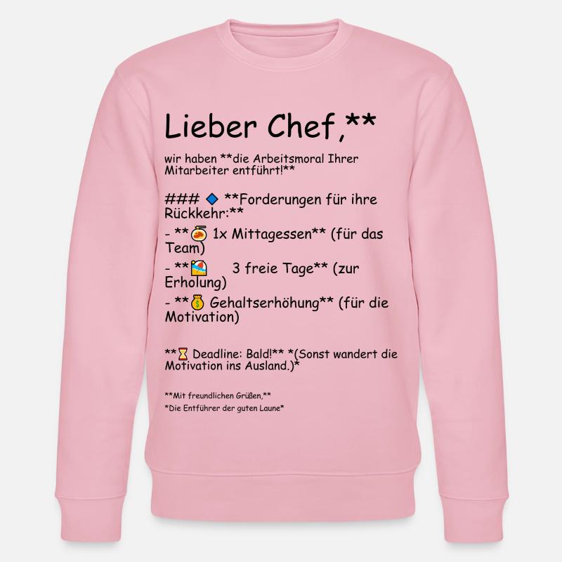 Die Arbeitsmoral - Stanley/Stella Unisex Bio-Sweatshirt CHANGER  - Hellrosa