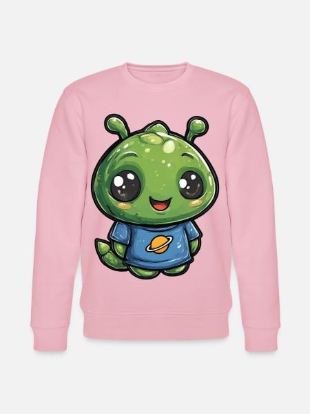 Kleiner Planetenfreund Alien Shirt - Stanley/Stella Unisex Bio-Sweatshirt CHANGER  - Hellrosa