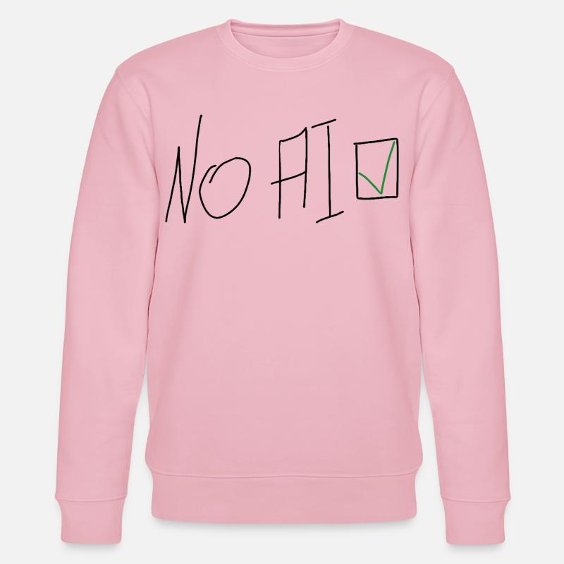 No AI - Handgeschrieben - Stanley/Stella Unisex Bio-Sweatshirt CHANGER  - Hellrosa