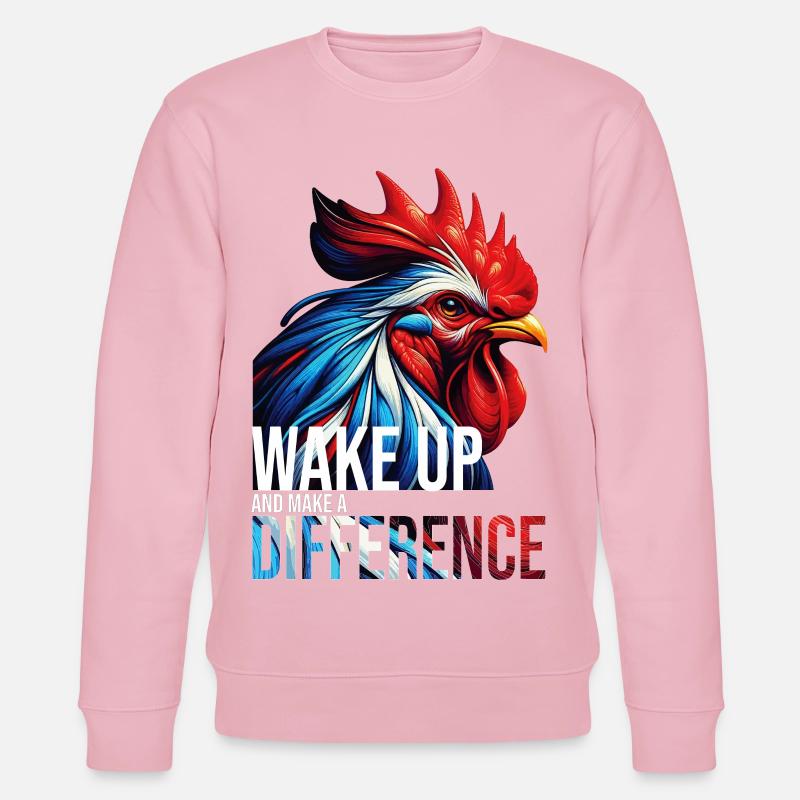 WAKE UP AND MAKE A DIFFERENCE-DB - Stanley/Stella CHANGER Unisex Organic Sweatshirt - cotton pink