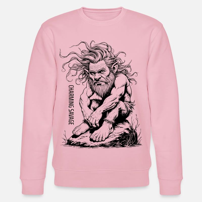 Charmanter Savage #2 Schwarzes Design - Stanley/Stella Unisex Bio-Sweatshirt CHANGER  - Hellrosa