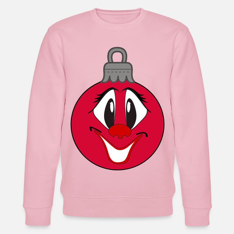 Weihnachtsbaumkugel mit fröhlichem Comic Gesicht  - Stanley/Stella Unisex Bio-Sweatshirt CHANGER  - Hellrosa