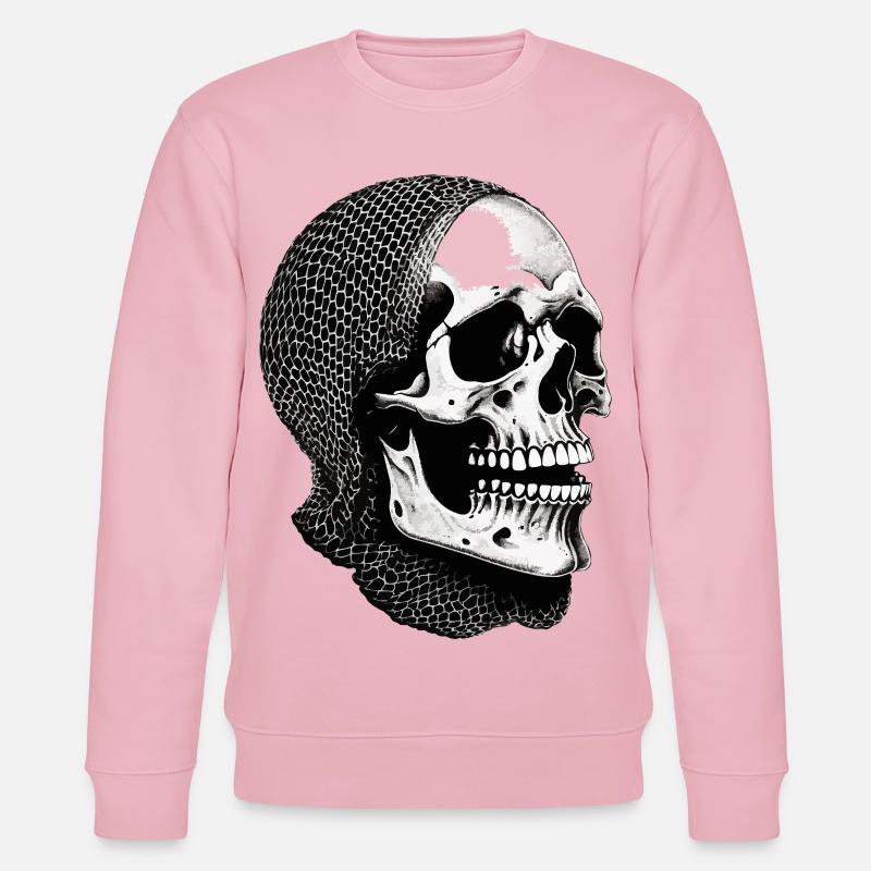 Crâne dans une écharpe en filet - Sweat bio CHANGER Stanley/Stella Unisexe - rose pâle