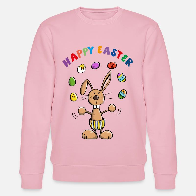 Happy Easter Osterhase - Bunny - Stanley/Stella Unisex Bio-Sweatshirt CHANGER  - Hellrosa