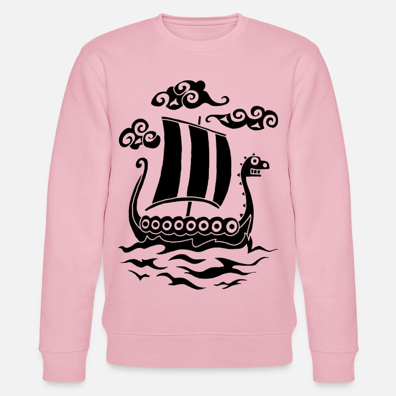 Lustiges schwarzes Drakkar - Stanley/Stella Unisex Bio-Sweatshirt CHANGER  - Hellrosa