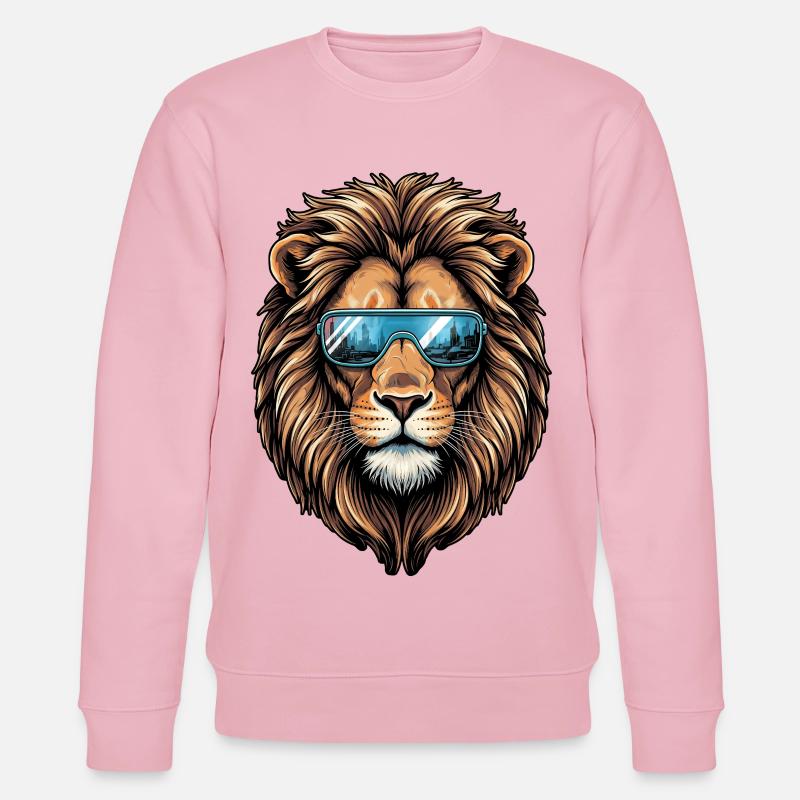 Löwe mit Sonnenbrille - Stanley/Stella Unisex Bio-Sweatshirt CHANGER  - Hellrosa