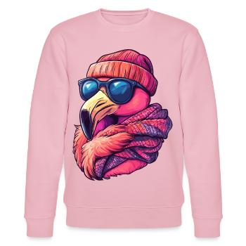 Cool Flamingo Winter Streetwear portant des lunettes de soleil - Sweat bio CHANGER Stanley/Stella Unisexe - rose pâle - Devant - Jaron (178cm) & Liana (172cm)