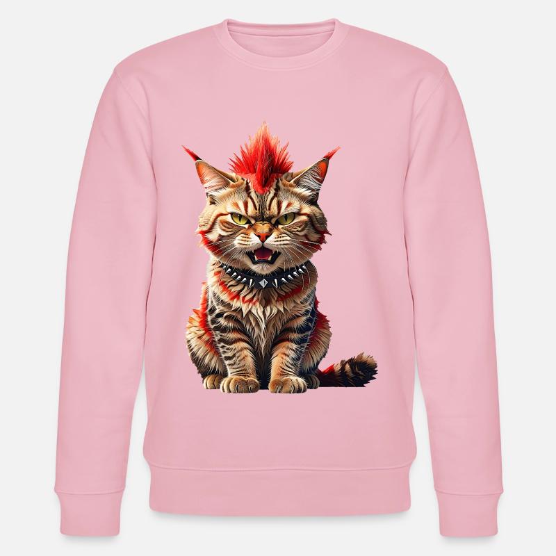 Punk Katze - Stanley/Stella Unisex Bio-Sweatshirt CHANGER  - Hellrosa