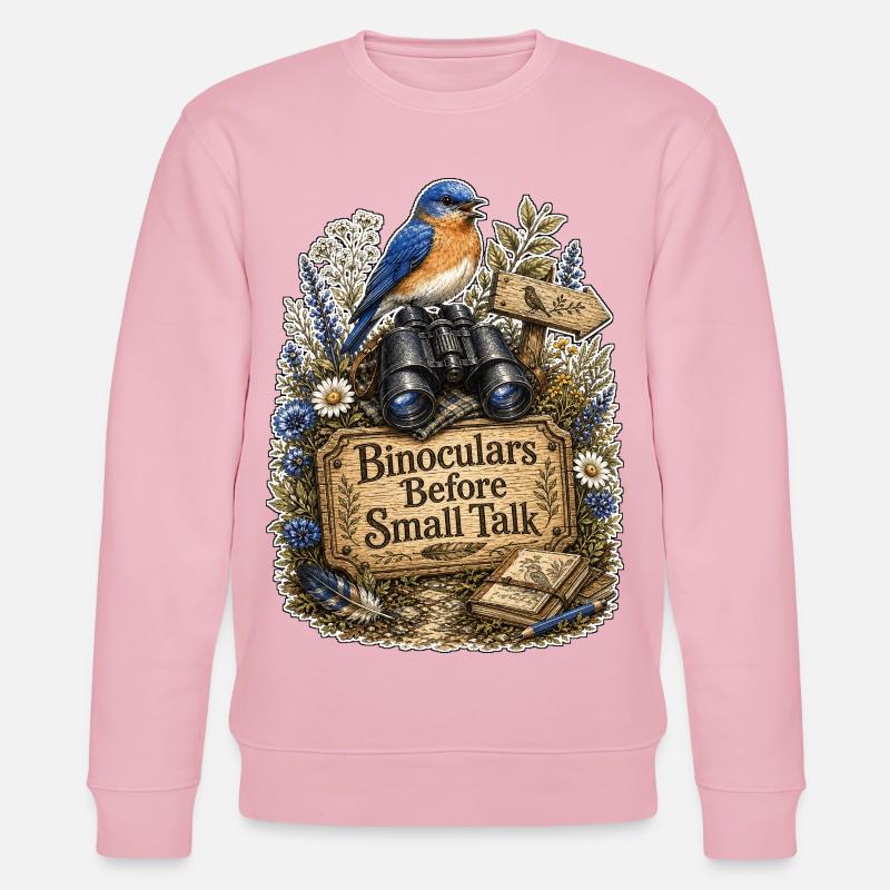Binoculars Before Small Talk Clouds - Stanley/Stella CHANGER Unisex Organic Sweatshirt - cotton pink