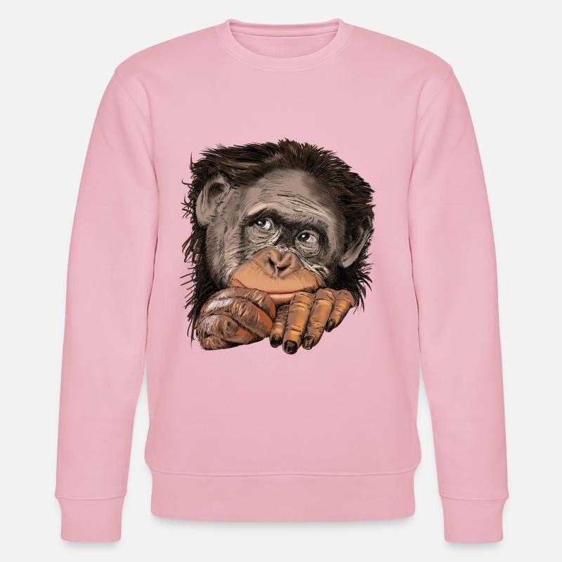 Monkey - Sweat bio CHANGER Stanley/Stella Unisexe - rose pâle