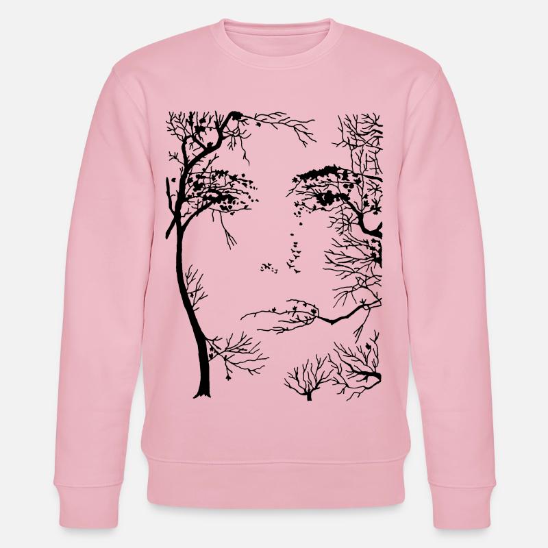 Visage de la forêt (noir) - Sweat bio CHANGER Stanley/Stella Unisexe - rose pâle