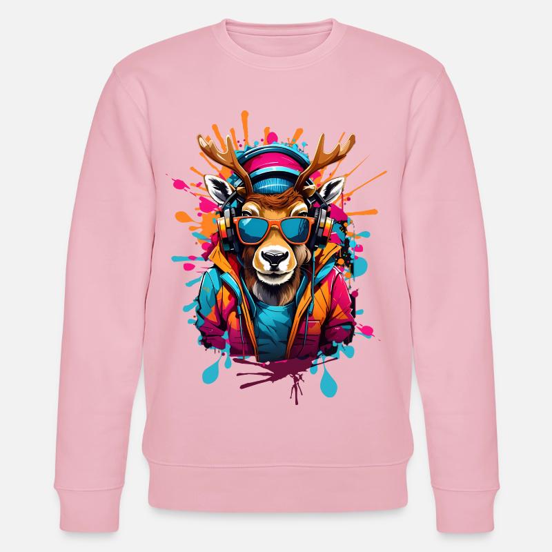 Coole Rentier - Stanley/Stella Unisex Bio-Sweatshirt CHANGER  - Hellrosa