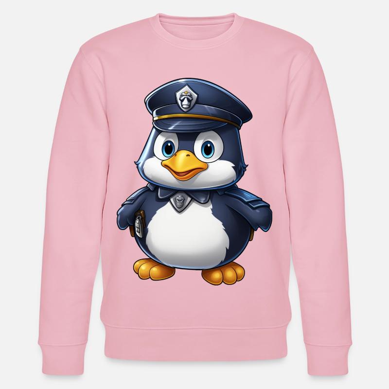 Pinguin Polizist - Stanley/Stella Unisex Bio-Sweatshirt CHANGER  - Hellrosa
