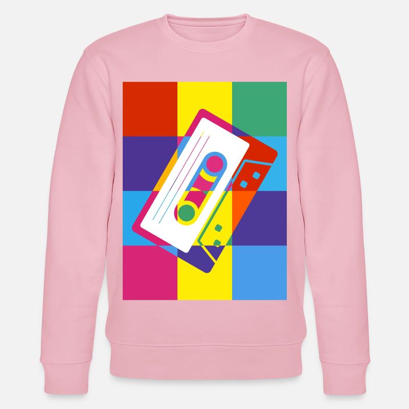 Cassette rétro Pop Art Illustration - Sweat bio CHANGER Stanley/Stella Unisexe - rose pâle