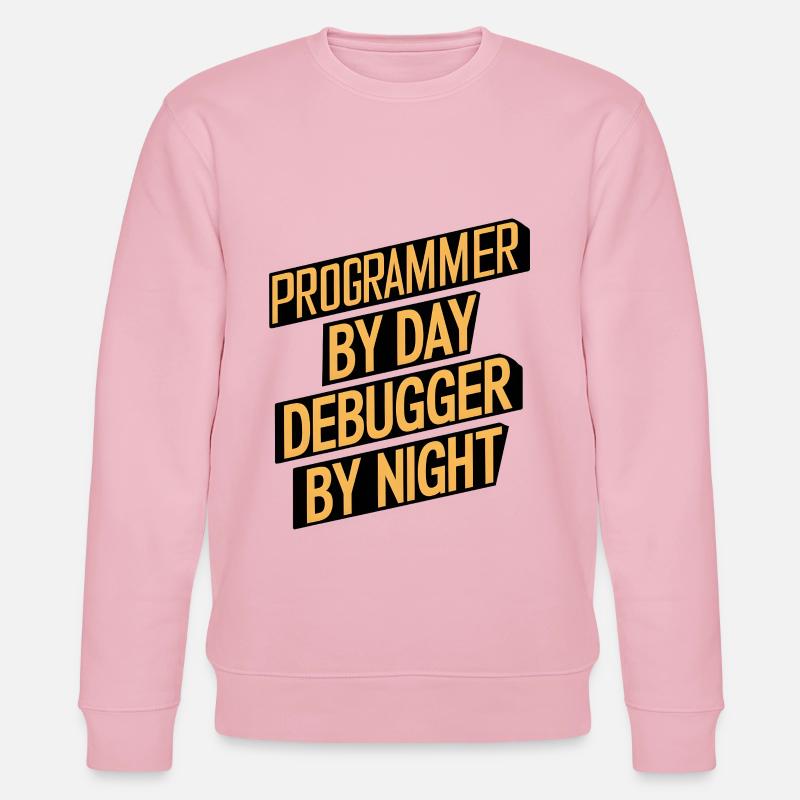 Programmer by Day, Debugger by Night - Stanley/Stella CHANGER Unisex Organic Sweatshirt - cotton pink