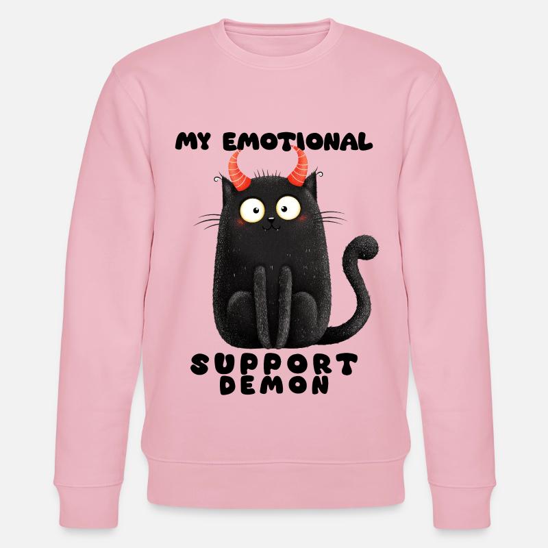 Emotionaler Support-Dämon – Lustige Katzen Edition - Stanley/Stella Unisex Bio-Sweatshirt CHANGER  - Hellrosa
