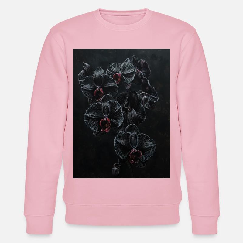 Schwarze Gothic Orchideen - Stanley/Stella Unisex Bio-Sweatshirt CHANGER - Hellrosa