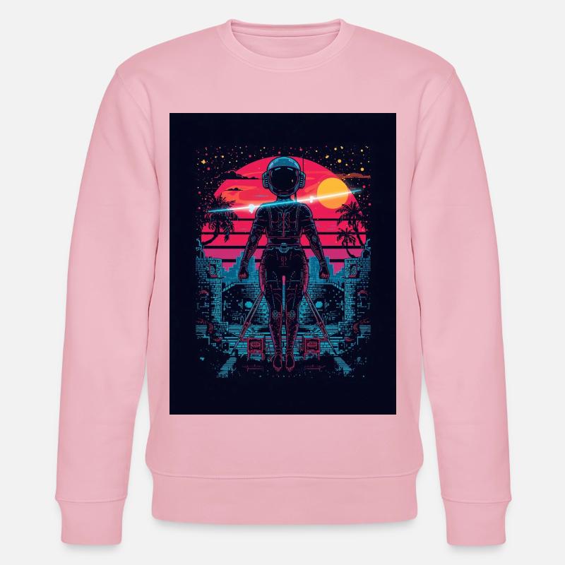 Astronaute Neon Sunset - Sweat bio CHANGER Stanley/Stella Unisexe - rose pâle